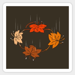 Funny Cute Kawaii Fall Season Autumn Leaves Extreme Sports Free Falling Skydiving Cartoon Sticker